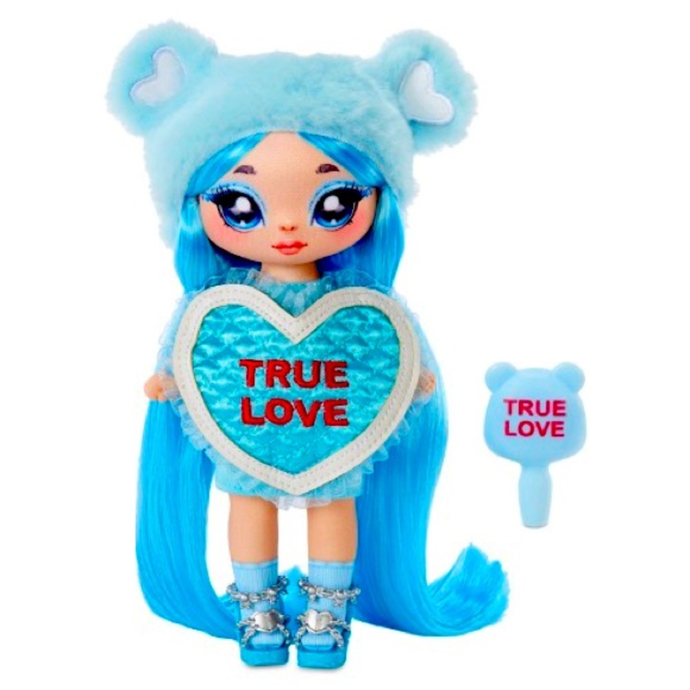 Na Na Na Surprise Lily Sarang 7.5" Blue Hair Bear Stuffed Fashion Doll